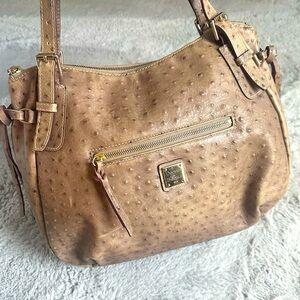 Ostrich Dooney & Bourke Light Taupe 1975 Brown Leather Medium Shoulder bag